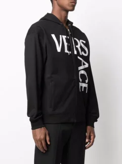 ( Positively Conscious ) Versace Hoodie Zippé à Logo Imprimé Homme -Pas Cher Versace Boutique 16805946 33557480 600