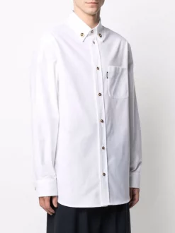 Versace 1W000 OPTICAL WHITE Chemise Medusa à Boutonnière Homme -Pas Cher Versace Boutique 16805959 33387012 600