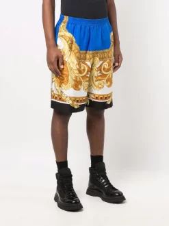 Versace 5U050 ROYAL BLUE + GOLD Bermuda à Motif Baroque Homme -Pas Cher Versace Boutique 16805965 34215387 600