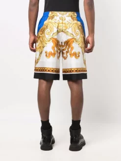 Versace 5U050 ROYAL BLUE + GOLD Bermuda à Motif Baroque Homme -Pas Cher Versace Boutique 16805965 34215389 600