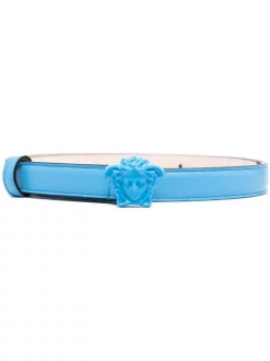 Versace 1U38V BLUE + BLUE + VERSACE GLOD Ceinture La Medusa En Cuir Femme
