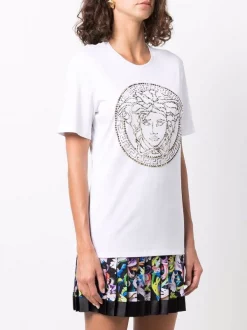 Versace T-shirt Medusa Head à Manches Courtes Femme -Pas Cher Versace Boutique 16805992 34015311 600