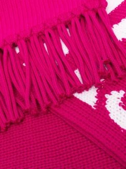 Versace écharpe à Logo En Maille Intarsia 1P860 FUXIA -Pas Cher Versace Boutique 16806562 33561130 600