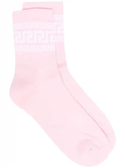 Versace Chaussettes Greca Nervurées Femme