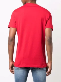( Positively Conscious ) Versace 1R230 SCARLET T-shirt Ajusté à Logo Imprimé Homme -Pas Cher Versace Boutique 16806569 33772866 600