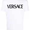 Versace 1W000 WHITE T-shirt à Logo Brodé Homme