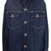 Versace Veste En Jean à Boutonnière Medusa 1D100 Dark Blue