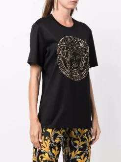 Versace T-shirt Medusa Head à Ornements En Cristal Femme -Pas Cher Versace Boutique 16806621 33797784 600