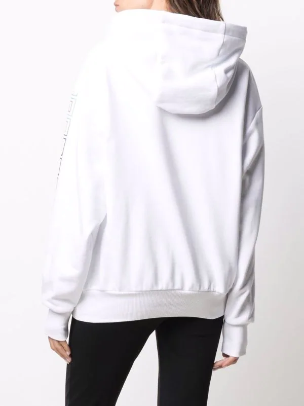 Versace 2W070 WHITE+MULTI Hoodie à Logo Imprimé Femme 4 Versace 2W070 WHITE+MULTI Hoodie à Logo Imprimé Femme – Image 4