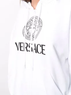 Versace 2W070 WHITE+MULTI Hoodie à Logo Imprimé Femme 9 Versace 2W070 WHITE+MULTI Hoodie à Logo Imprimé Femme -Pas Cher Versace Boutique 16806625 33553349 600