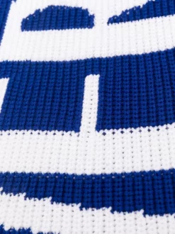 Versace 1U600 LAPIA écharpe Longue à Logo Intarsia Homme -Pas Cher Versace Boutique 16806692 33572795 600