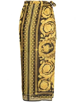 Versace Robe De Plage à Imprimé Baroque 5B000 YELLOW/BLACK