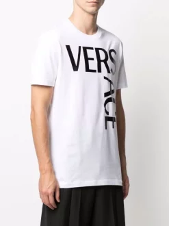 ( Positively Conscious ) Versace T-shirt Ajusté à Logo Imprimé 1W000 OPTICAL WHITE -Pas Cher Versace Boutique 16807354 33332970 600