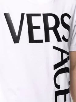 ( Positively Conscious ) Versace T-shirt Ajusté à Logo Imprimé 1W000 OPTICAL WHITE -Pas Cher Versace Boutique 16807354 33337046 600