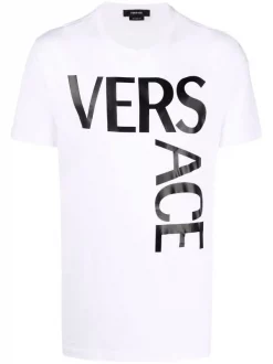 ( Positively Conscious ) Versace T-shirt Ajusté à Logo Imprimé 1W000 OPTICAL WHITE