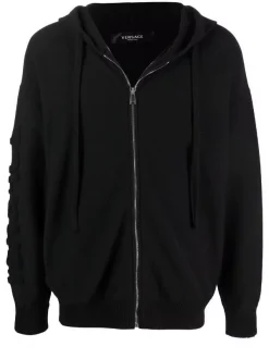 Versace Hoodie Zippé à Manches Longues A1008 BLACK