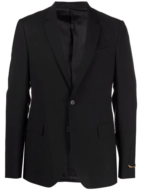 Versace 1B000 BLACK Blazer à Simple Boutonnage Homme 1 Versace 1B000 BLACK Blazer à Simple Boutonnage Homme