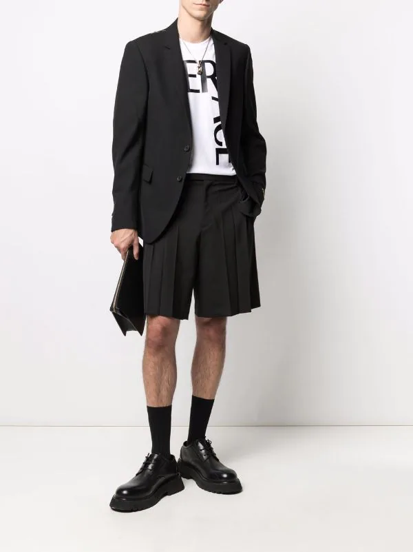 Versace 1B000 BLACK Blazer à Simple Boutonnage Homme 2 Versace 1B000 BLACK Blazer à Simple Boutonnage Homme – Image 2