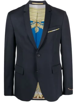 Versace Veste En Laine à Simple Boutonnage 5U120 BLUE PRINT