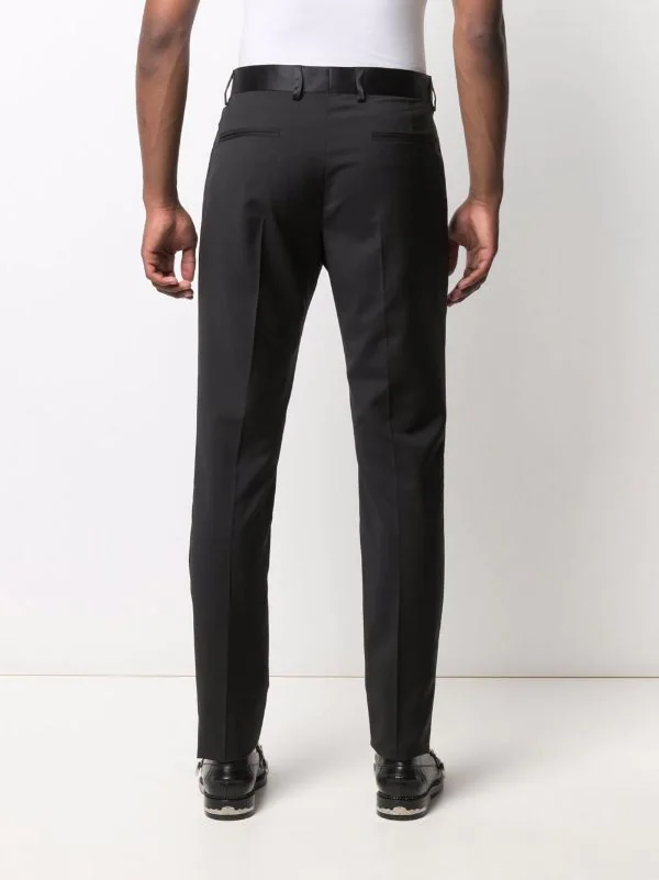 Versace Pantalon à Taille Contrastante 1B000 BLACK 4 Versace Pantalon à Taille Contrastante 1B000 BLACK – Image 4