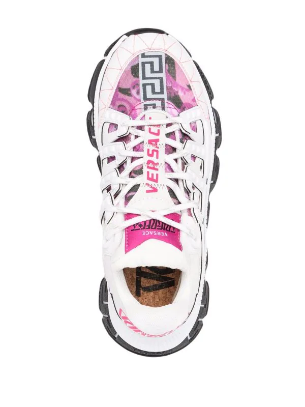 ( Nouvelle Collection ) Versace Baskets Trigreca à Semelle épaisse 6W310 BIANCO+PALE PINK+MULTICOLOR 4 ( Nouvelle Collection ) Versace Baskets Trigreca à Semelle épaisse 6W310 BIANCO+PALE PINK+MULTICOLOR – Image 4