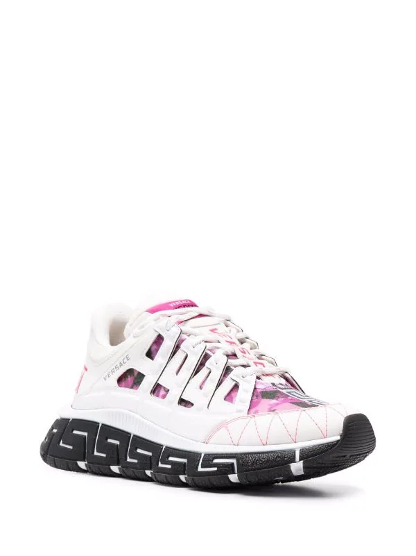 ( Nouvelle Collection ) Versace Baskets Trigreca à Semelle épaisse 6W310 BIANCO+PALE PINK+MULTICOLOR 2 ( Nouvelle Collection ) Versace Baskets Trigreca à Semelle épaisse 6W310 BIANCO+PALE PINK+MULTICOLOR – Image 2