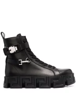 Versace Bottines Greca Labyrinth 1B00B NERO PALLADIO