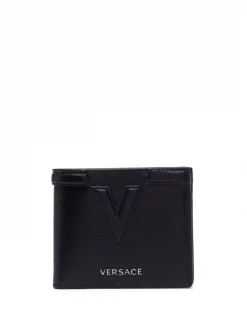 Versace Portefeuille à Logo Embossé 1B00E NERO