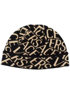 Versace Bonnet à Logo En Intarsia Homme