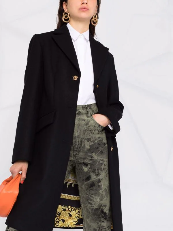 Versace Manteau Medusa En Laine 1B000 BLACK 5 Versace Manteau Medusa En Laine 1B000 BLACK – Image 5