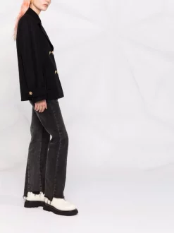 Versace 1B000 BLACK Caban à Boutonnière Croisée Medusa Femme -Pas Cher Versace Boutique 16808036 33588829 600