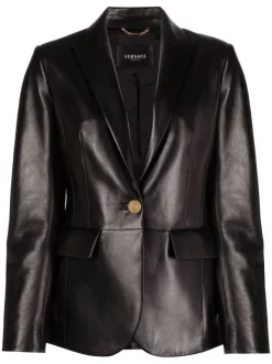 Versace Blazer à Simple Boutonnage 1B000 BLACK