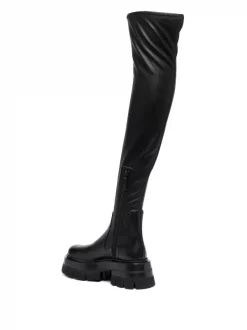 Versace 1B000 BLACK Bottes En Cuir Femme -Pas Cher Versace Boutique 16808048 34278315 600