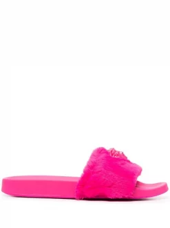 Versace Claquettes La Medusa En Fourrure Artificielle Femme