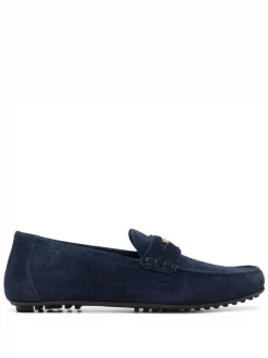 Versace 1U61V NAVY Mocassins Medusa En Daim Homme