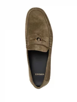 Versace 1K03V KHAKI-ORO Mocassins à Plaque Medusa Homme -Pas Cher Versace Boutique 16808085 33364330 600