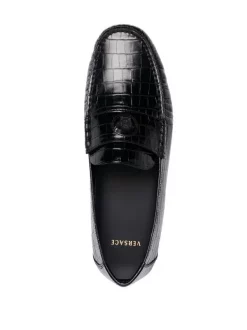 Versace Mocassins La Medusa En Cuir 1B090 NERO-NERO -Pas Cher Versace Boutique 16808086 33364304 600
