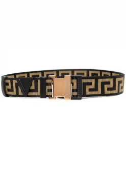 Versace Ceinture à Motif Greca 2B15V BLACK+GOLD+VERSACEGOLD