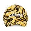 ( Access Edit ) Versace Casquette à Imprimé Baroque 5B000 BLACK + GOLD