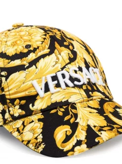 ( Access Edit ) Versace Casquette à Imprimé Baroque 5B000 BLACK + GOLD -Pas Cher Versace Boutique 16808112 37844708 600