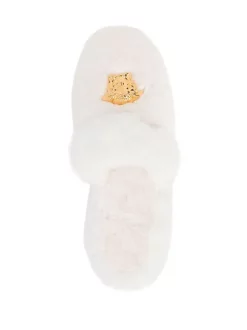 Versace Chaussons Palazzo à Plaque Logo Z1001 WHITE -Pas Cher Versace Boutique 16809876 35775717 600