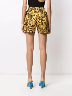 Versace Short à Imprimé Barocco A7900 GOLD+PRINT -Pas Cher Versace Boutique 16816662 33448457 600