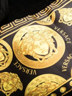 Versace Peignoir Ceinturé à Imprimé Medusa Z7011 Black-Gold -Pas Cher Versace Boutique 16816728 33863882 600