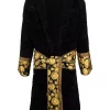 Versace Peignoir Ceinturé à Imprimé Medusa Z7011 Black-Gold