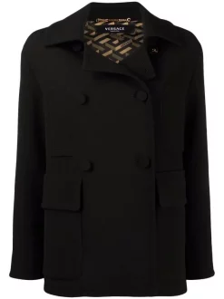 Versace Manteau à Simple Boutonnage 1B000 BLACK