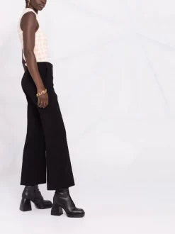 Versace Pantalon évasé à Taille Mi-haute 1B000 BLACK -Pas Cher Versace Boutique 16816868 35040553 600