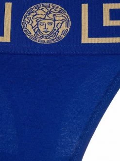 ( Positively Conscious ) Versace String En Coton à Imprimé Greca A1343 BLUE -Pas Cher Versace Boutique 16816905 36798373 600