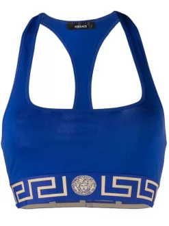 ( Positively Conscious ) Versace Brassière à Bande Greca A1343 BLUETTE