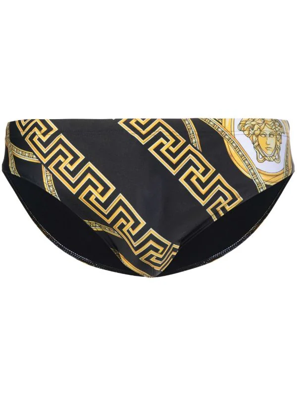 ( Positively Conscious ) Versace 5B090 BLACK/YELLOW Short De Bain Greca à Logo Imprimé Homme 1 ( Positively Conscious ) Versace 5B090 BLACK/YELLOW Short De Bain Greca à Logo Imprimé Homme