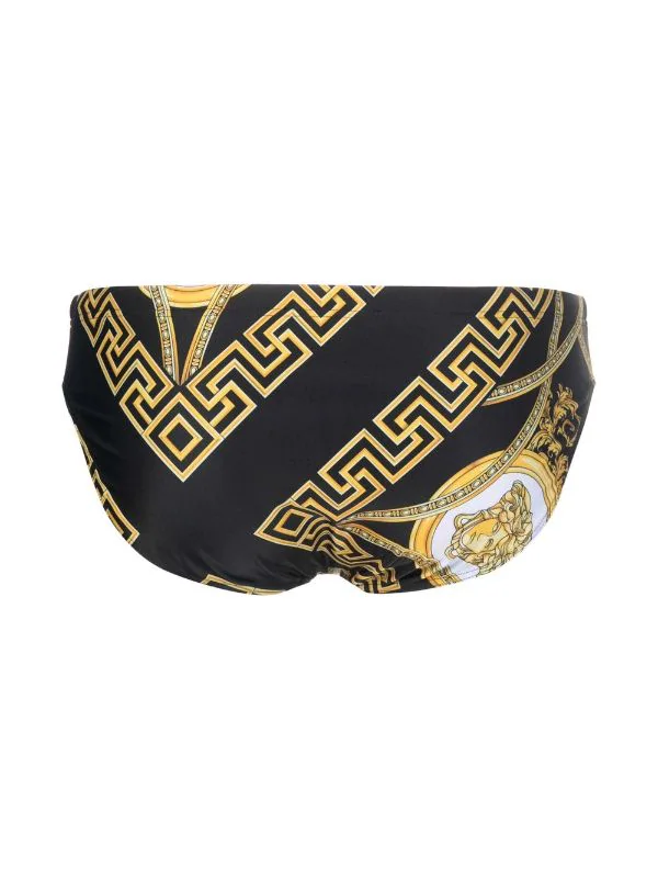 ( Positively Conscious ) Versace 5B090 BLACK/YELLOW Short De Bain Greca à Logo Imprimé Homme 2 ( Positively Conscious ) Versace 5B090 BLACK/YELLOW Short De Bain Greca à Logo Imprimé Homme – Image 2